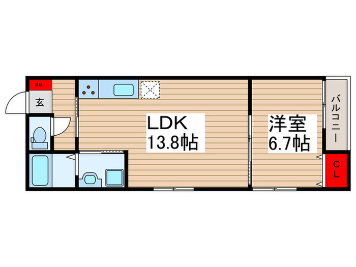 1階・1LDK Type Cの間取り図